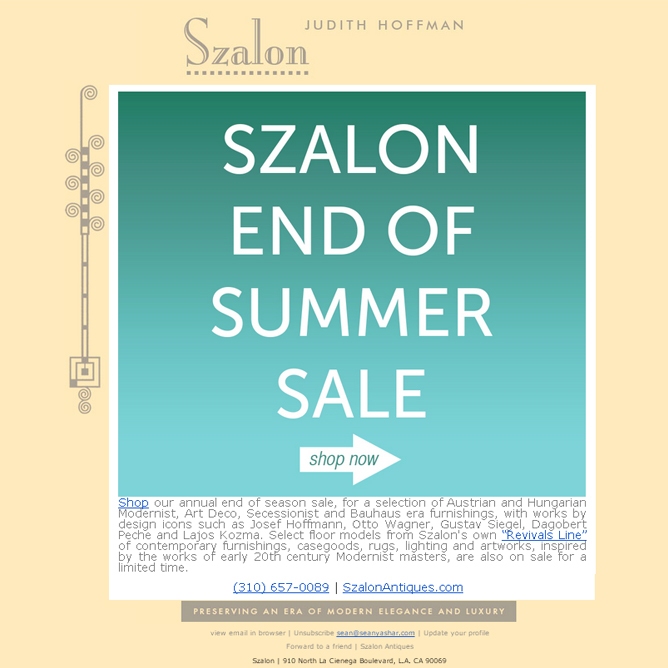 Select Szalon Antiques and Revivals Line Pieces on Sale