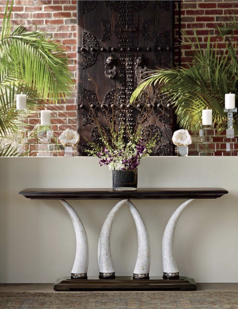 Tusk Console with Pearl Shells