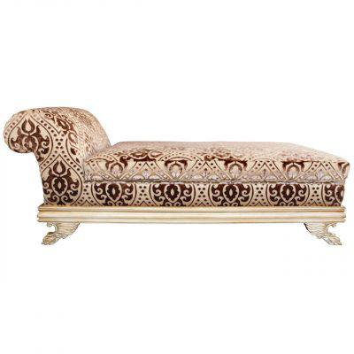 Dragonette Regency Style Silk Velvet Chaise Lounge